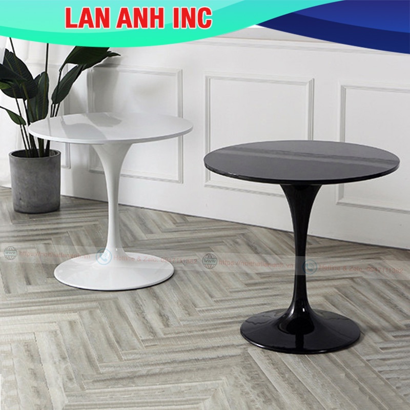 Bộ bàn tròn ăn cafe tulip 4 ghế eames nệm nhập khẩu cao cấp đẹp hiện đại LA-BBA18