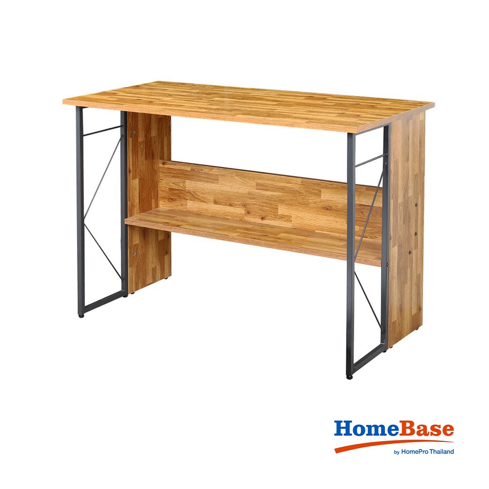 HomeBase FURDINI Bàn làm việc bằng gỗ MDF khung thép epoxy Thái Lan W110xH75,5xD55 màu gỗ sồi