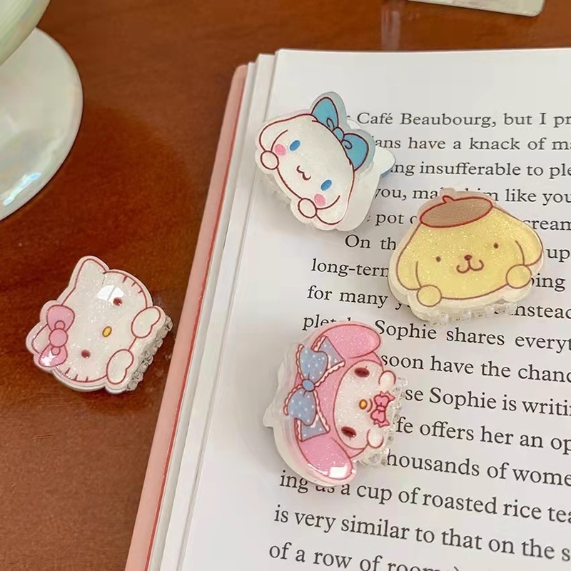 Kẹp Tóc Mini Hình Hello Kitty / Cún Cinnamon / Melody Dễ Thương Phong Cách Nhật Bản