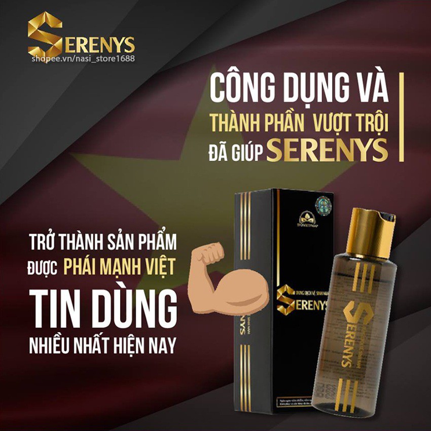 Dung dịch vệ sinh nam Serenys 100ml giúp khử mùi hôi, làm sạch da vùng kín, được phái mạnh Việt tin dùng - NASI Store