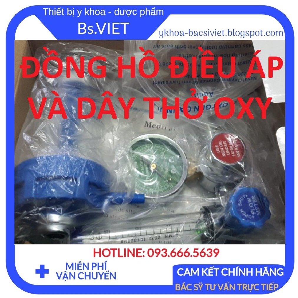 BỘ BÌNH OXY THỞ 9 lít  KÈM ĐỒNG HỒ DÂY THỞ- Cung cấp khí oxy sạch cho người già, bệnh nhân cần thở oxy tại nhà an toàn