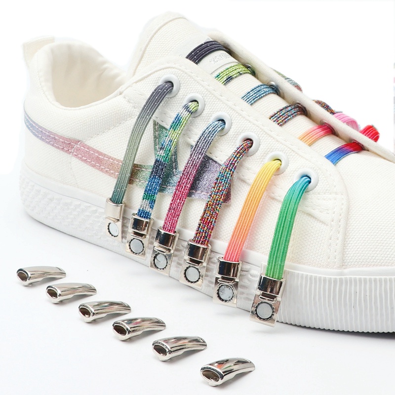 Dây Giày Sneaker Không Cần Buộc Co Giãn Có Từ Tính Kiểu Dáng Mới Dành Cho Trẻ Em Và Người Lớn