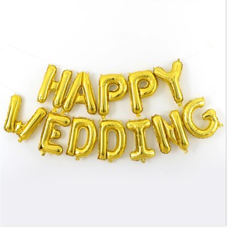 Bộ bóng chữ happywedding trang trí đám cưới phòng tân hôn