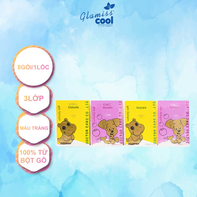 Giấy bỏ túi DC Tissues 3 lớp siêu dai, không mùi, tiện lợi, thân thiện với môi trường