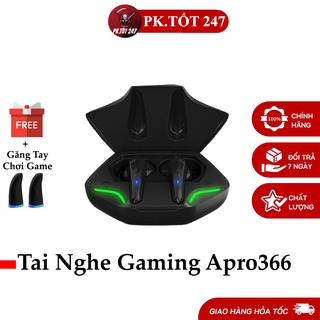 Tai Nghe Chơi Game Gaming Apro366 TWS, Tai Nghe Bluetooth 5.0 - Có Míc Đàm Thoại- Pin Trâu - Độ Trễ Cực Thấp
