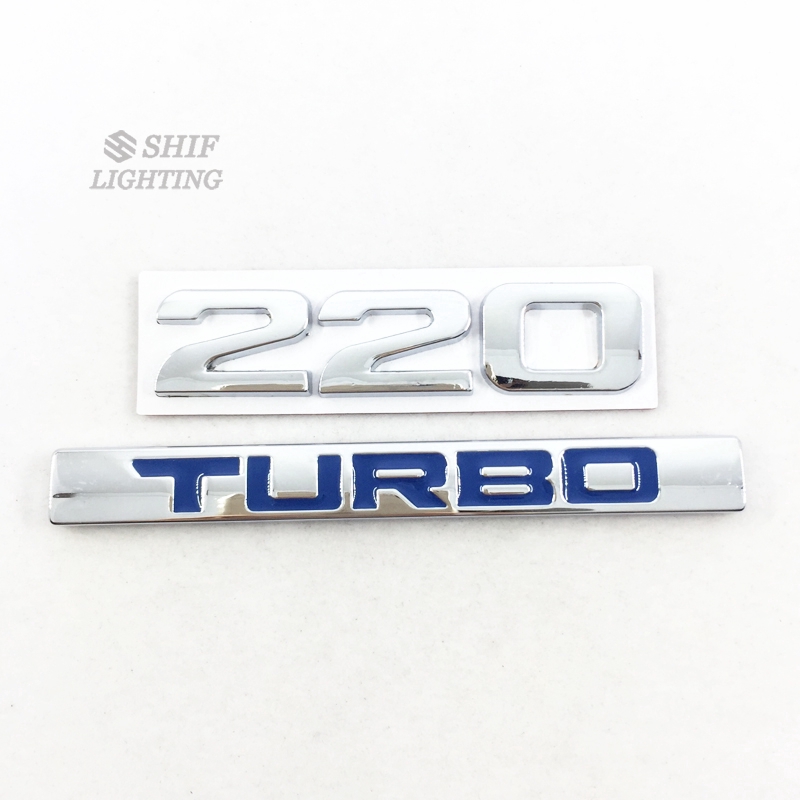 Sticker chất liệu bằng kim loại hoạ tiết logo 220 Turbo trang trí cho Honda