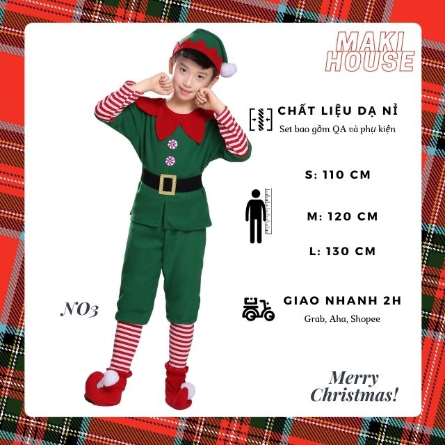 Bộ quần áo bé trai, váy đầm bé gái Quần áo hoá trang Giáng Sinh, Noel cho các bé