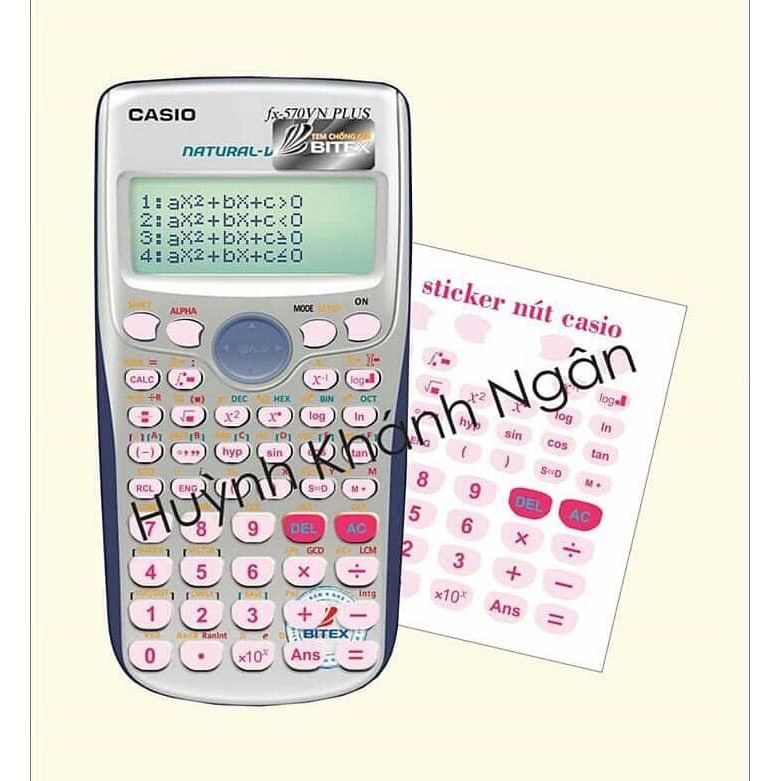 miếng dán nút phím màu hồng nhạt máy tính bỏ túi cầm tay casio fx 570 vn plus