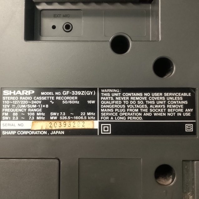 Cassette Sharp GF-339Z đồ cũ hát tốt radio cassette