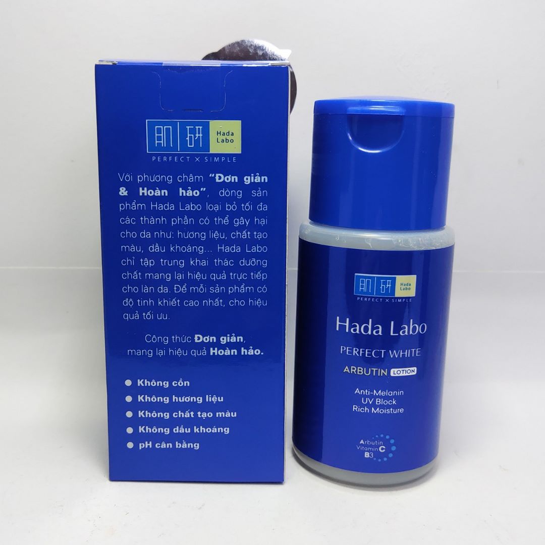 Kem dưỡng ẩm trắng da tối ưu Hada Labo Perfect white 50g [ tặng sữa rửa mặt Hada Labo ]