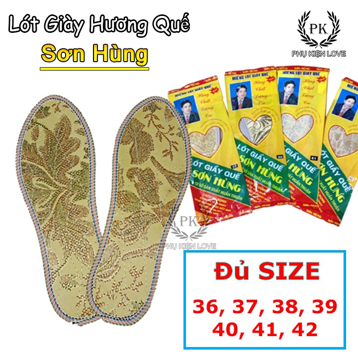 Bộ 2 miếng lót giày hương quế Sơn Hùng hàng Việt Nam chất lượng cao hương thơm êm dịu ( Đủ Size ) - PHỤ KIỆN LOVE