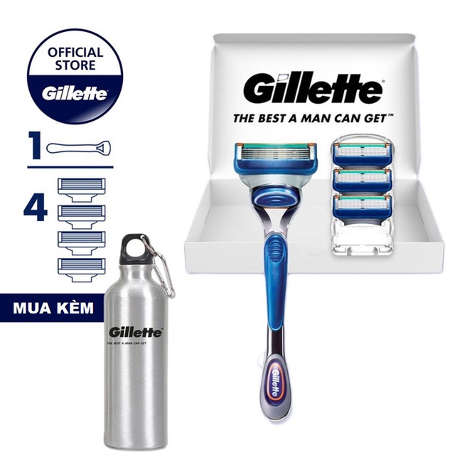 [MUA KÈM DEAL 0Đ] Combo dao cạo râu Gillette Fusion 5 ( 1 cán + 4 Lưỡi)