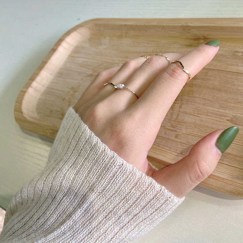 Bộ 22815 Nhẫn Đeo Ngón Tay Kiểu Hàn Nhật Đơn Giản Dễ Điều Chỉnh Cho Nữ