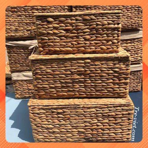 Giỏ lục bình đa năng có nắp đựng đồ - Storage basket - có sẵn 3 kích thước