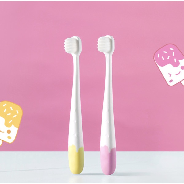 (Quận 2 HCM) (Kids Cotton Toothbrush, Mini Soft) Bàn chải cotton đánh răng cho bé từ 2 tuổi lông siêu mềm mịn que kem