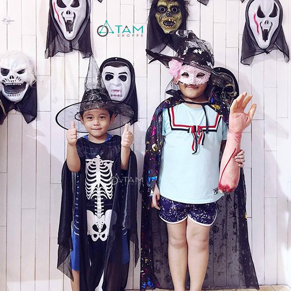Áo choàng Halloween in hình bộ xương HLW-AC-04 TTTM | BigBuy360 - bigbuy360.vn