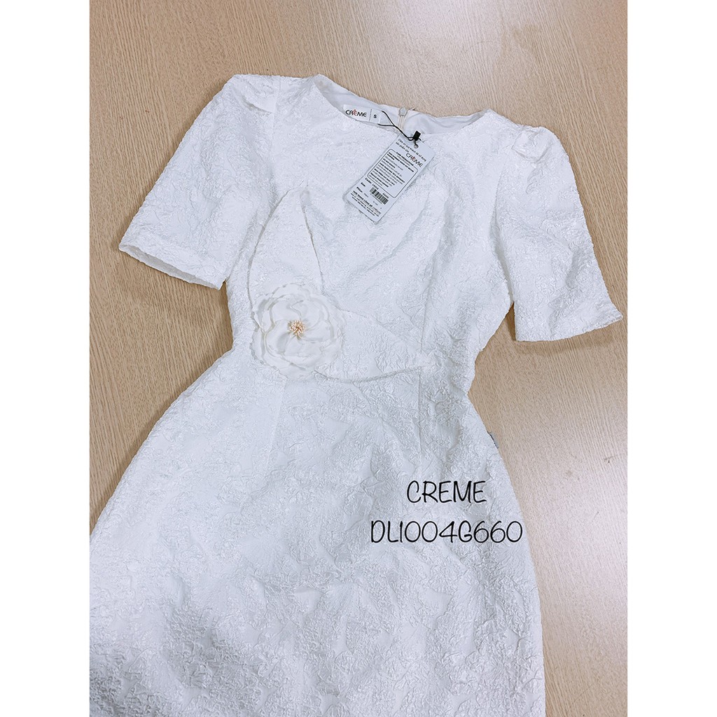 Đầm ôm chiết hoa trái DL1004 CREME | BigBuy360 - bigbuy360.vn