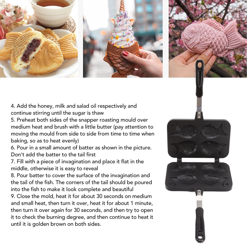 Khuôn Nitrogen071 làm bánh cá Taiyaki chống dính tiện dụng