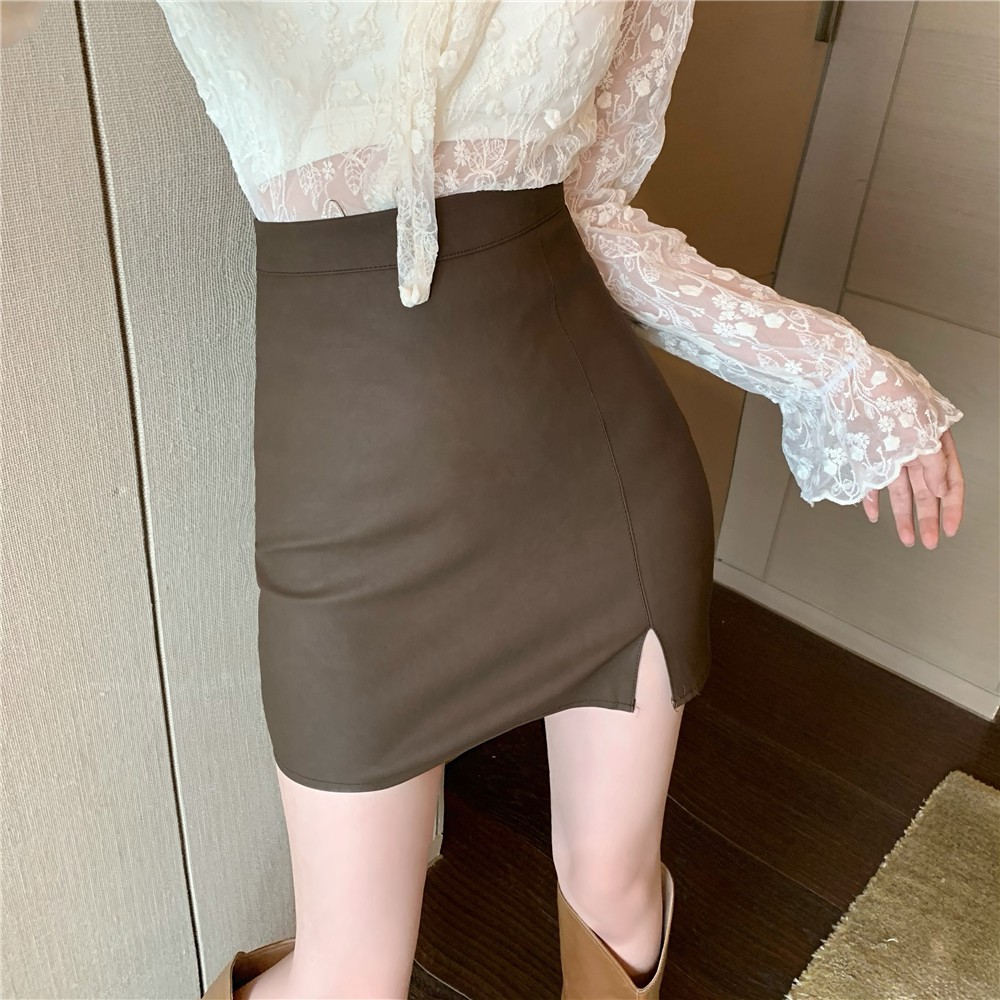 Chân Váy Da Lưng Cao Xẻ Tà Thời Trang Cho Nữ | BigBuy360 - bigbuy360.vn