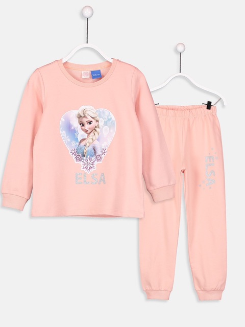 Bộ cotton dài tay bé gái