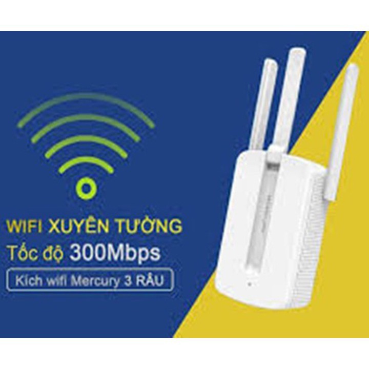 Bộ kích sóng wifi Mercury MW310re 300Mbps 3 râu cực mạnh - BH 1 năm ,Kích wifi Mercury MW310re 3 ăng ten