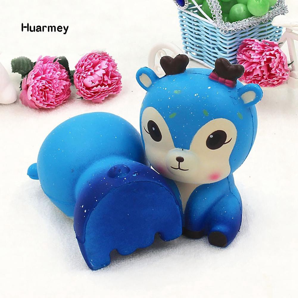 ★Hu Squishy Slow Rising Galaxy Deer Animal Kids Adults Squeeze Toys Stress Reliever shopee. vn|mochi04