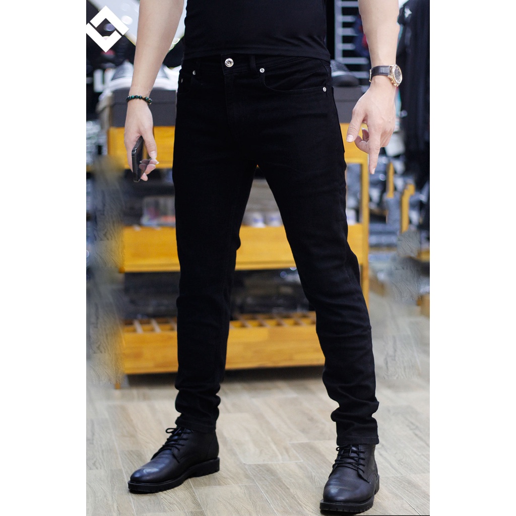 Quần Jean Nam Xanh Chất Đẹp Kiểu Dáng Slim Fit Vải Ít Phai Màu Co Giãn Nhẹ