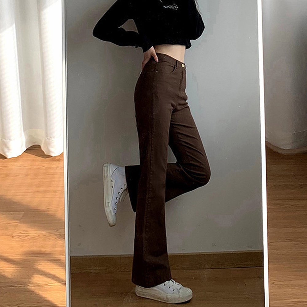 Quần Jeans Dài Ống Loe Thời Trang Dành Cho Nữ