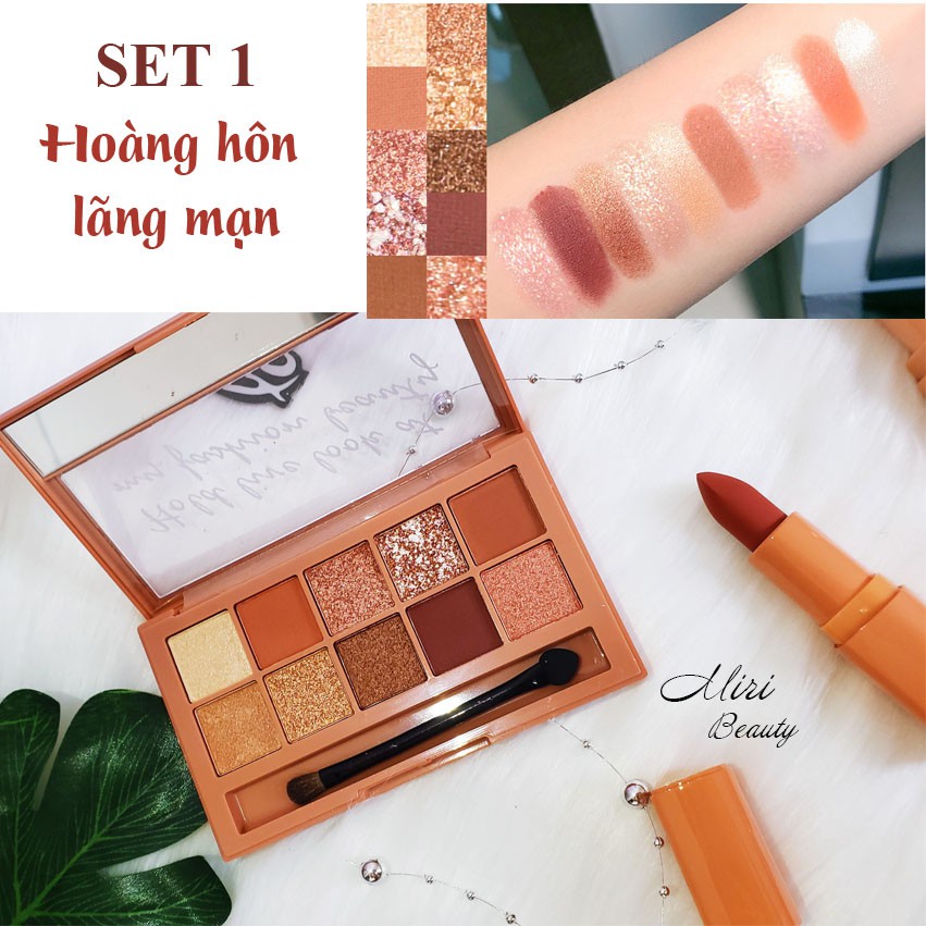 Set trang điểm bảng phấn mắt và 3 màu son HOLDLIVE Chocochoke Pink Sweet Perfect Suit | BigBuy360 - bigbuy360.vn