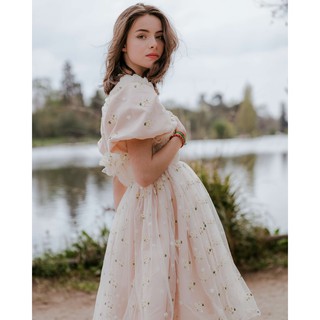 Đầm ngắn tay bồng dáng xòe Fleur - DEVONS STUDIO