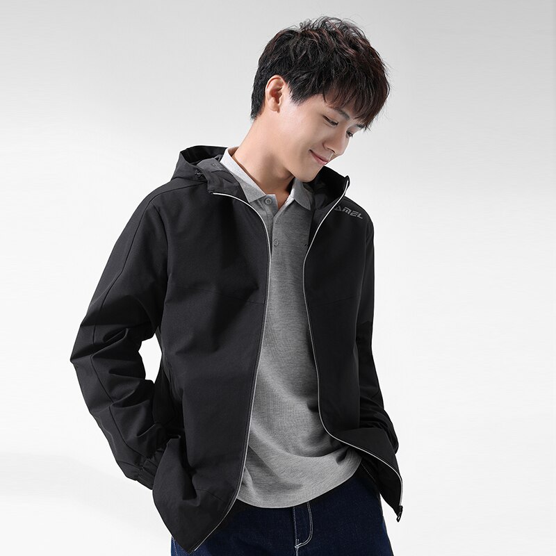 Áo khoác gió CAMEL có mũ trùm đầu phong cách thể thao năng động thời trang dành cho nam