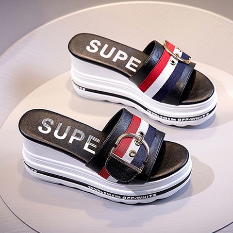 Dép Lười Đế Dày Tăng Chiều Cao 2022 Thời Trang Mùa Hè Cho Nữ sa