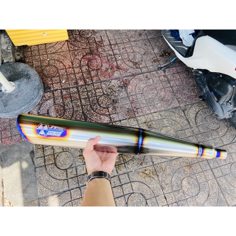 Full cây bô titanium đít xéo cho wave ZX giá đã bao gồm cổ salaza