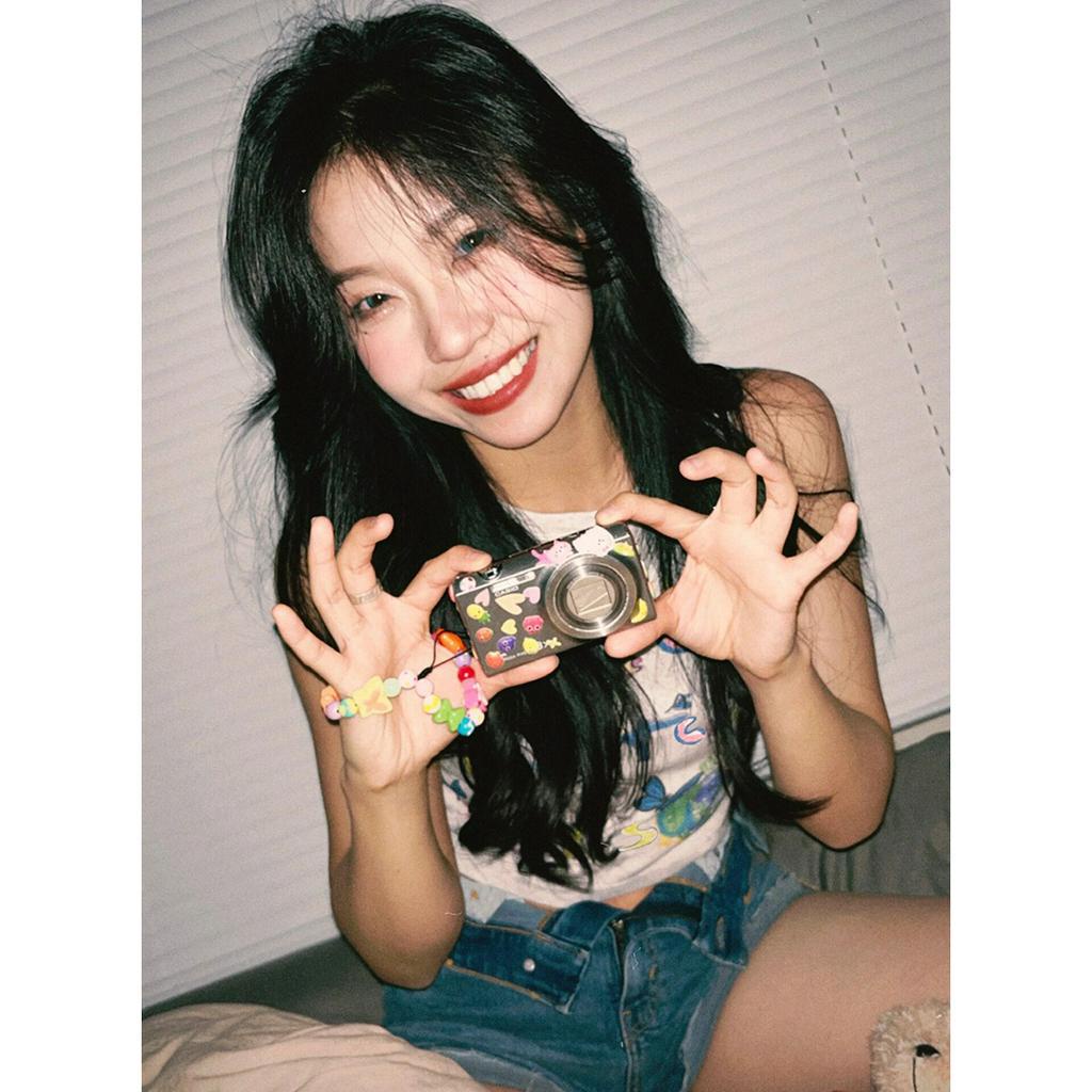 qkoole   Áo Sát Nách Dáng Ngắn In Chữ Và Hoạt Hình Dễ Phối Đồ Thời Trang Mùa Hè Cho Nữ