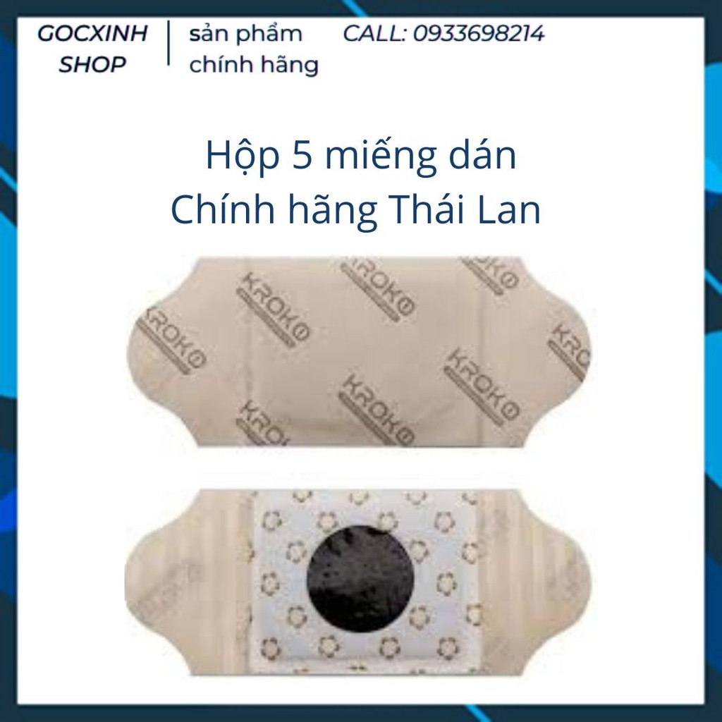 (Chính Hãng) 5 Miếng Dán Tan Mỡ Bụng Kroko Detox Thái Lan Navel Paste