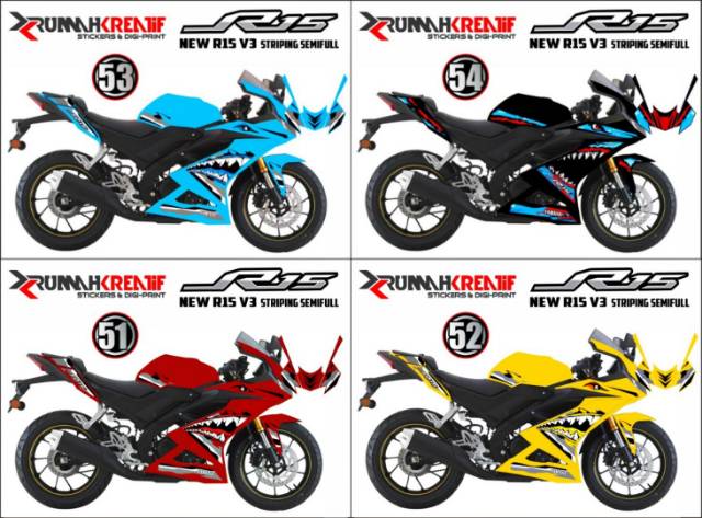 Miếng Dán Decal Trang Trí Xe Yamaha R15 V3 / New R15 2017-2019 X7