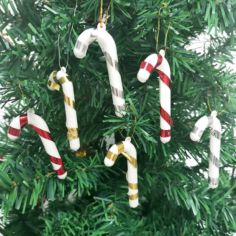 Bộ 6 cây kẹo treo trang trí cây thông Giáng sinh năm mới DIY