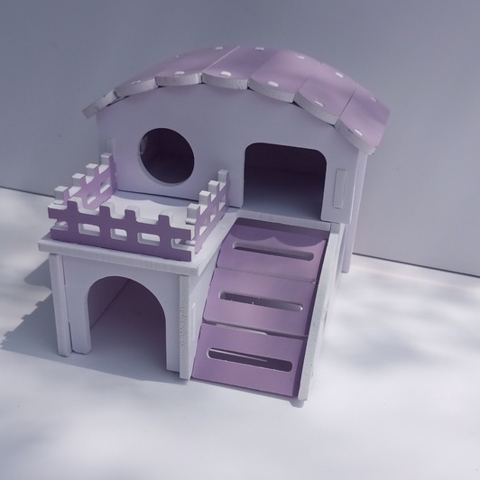 Nhà ngủ mái vòm 2 tầng cho hamster kích thước 14x13.5x12.5cm - XNTC31
