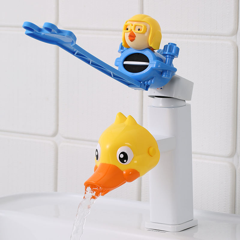 Dụng cụ nối dài vòi nước rửa tay bằng silicone chống văng hình hoạt hình đáng yêu cho trẻ em