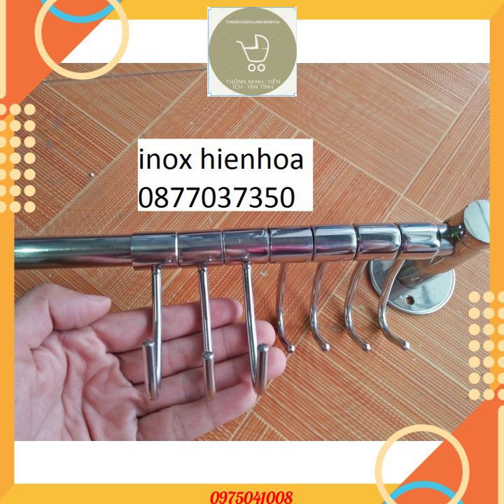 Giá treo xoong nồi trên tường inox 304, treo rổ rá, treo đồ móc treo di động (hàng cực đẹp)
