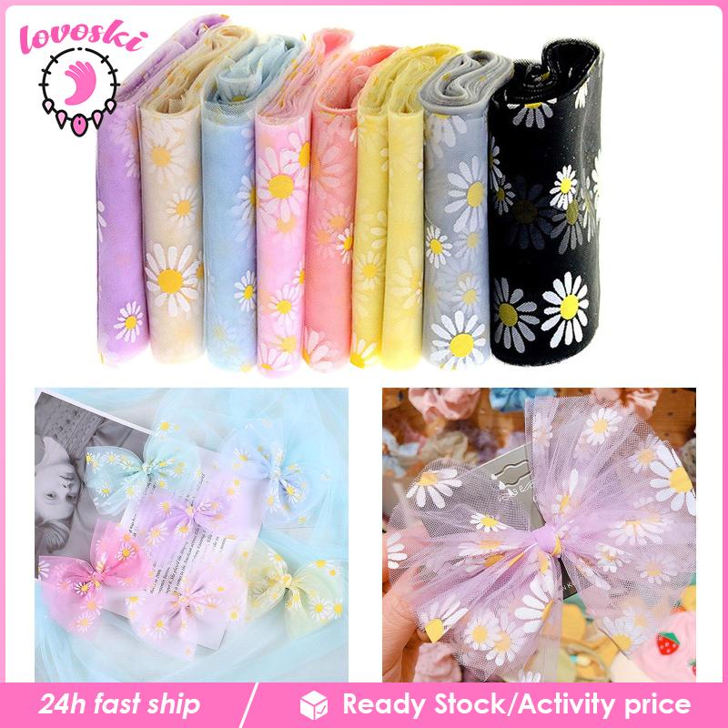 Set 8 Mạng Che Mặt Bằng Vải Tuyn Rộng 10cm Họa Tiết Hoa Cúc