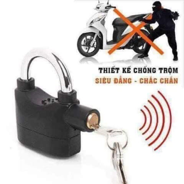 Ổ Khóa Chống Trộm Cao Cấp Alarm Lock Có Còi Báo Động màu đen