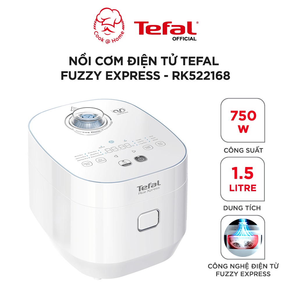 Nồi cơm điện tử Tefal 1.5 lít Fuzzy Express RK522168 750w