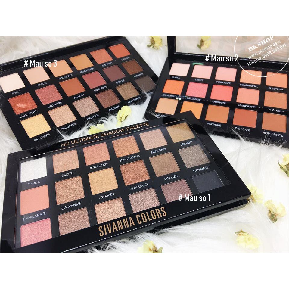 Sét Phấn mắt -Tạo khối - Highlight 18 Ô Sivanna HD Ultimate Shadow Palette HF375