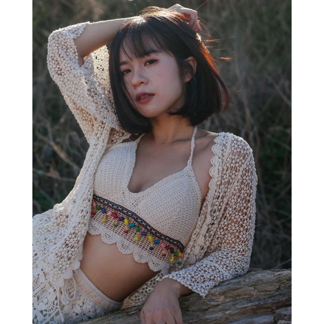 Bikini Len Đi Biển, Set Ren 3 Món Quảng Châu Viền Hạt Gạo Vivi Shop [Có Tách Lẻ] [Kèm Ảnh Thật] | BigBuy360 - bigbuy360.vn