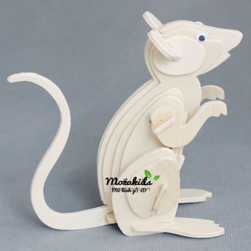 Đồ chơi lắp ráp gỗ 3D Mô hình Con Chuột