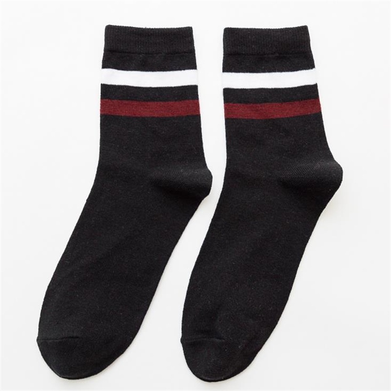 Vớ cotton cổ ngắn họa tiết kẻ sọc phong cách Harajuku Nhật Bản cho nam và nữ