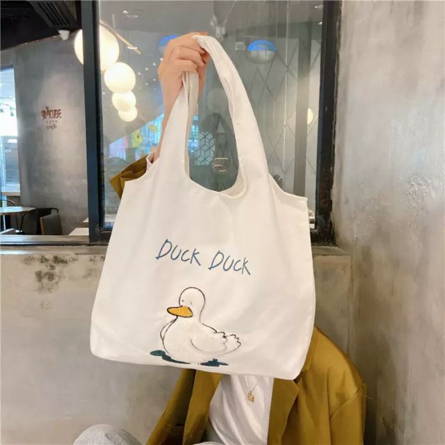 Túi đeo vai, vải canvas quai liền - VỊT