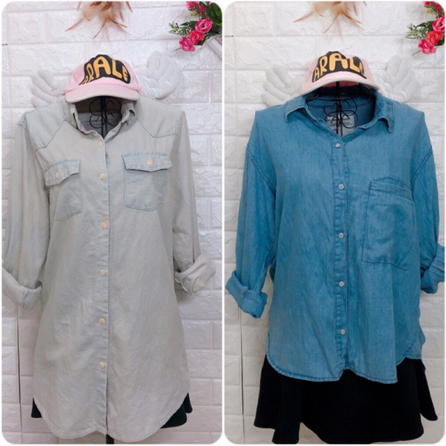 Áo sơ mi jean denim Hàn Quốc unisex