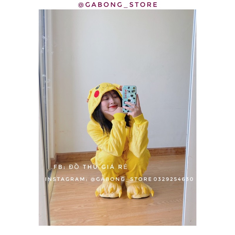 Bộ đồ thú pikachu 💥FREESHIP 💥giảm 20k khi nhập mã [ DOTHU20K1] bộ đồ hình thú Có sẵn | BigBuy360 - bigbuy360.vn